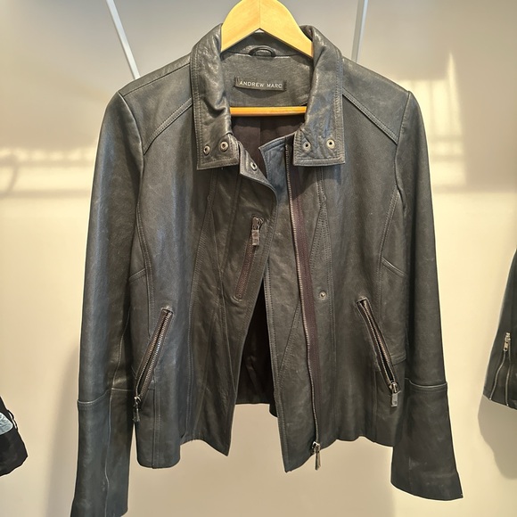 Andrew Marc Jackets & Blazers - Andrew Marc Heavy Black Leather Moto Jacket